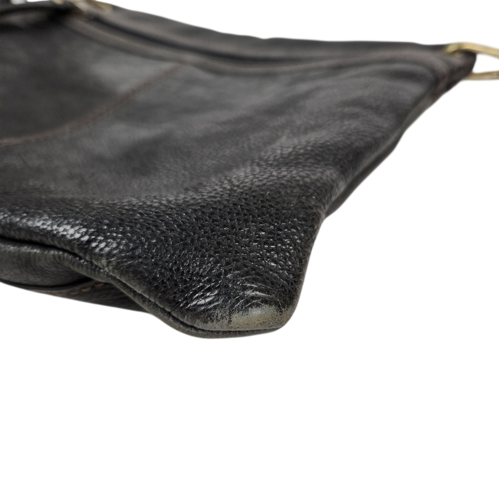 Fossil Sasha Black Patchwork Leather Rustic Crossbody Messenger Bag Purse - Picture 6 of 10